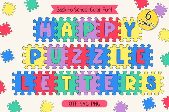 Happy Puzzle: A Playful Color Font for Creative Learning