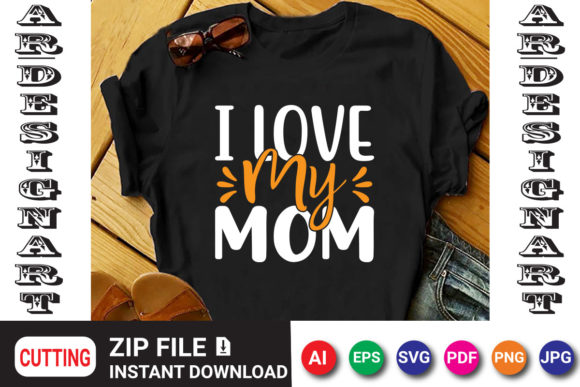 I Love My Mom: A Modern Design Asset for Heartfelt Branding