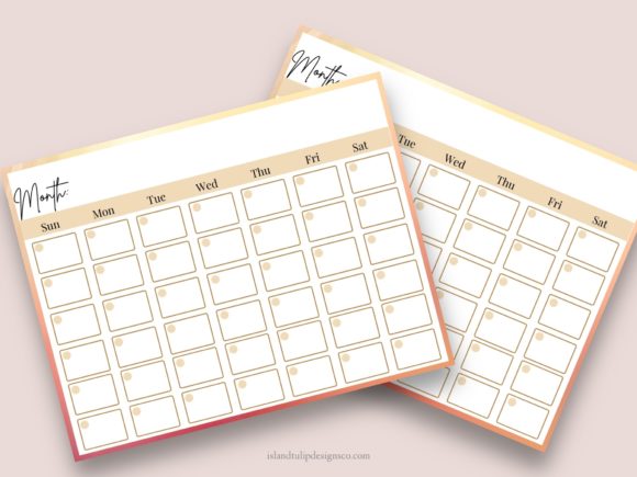Landscape Monthly Planner Template