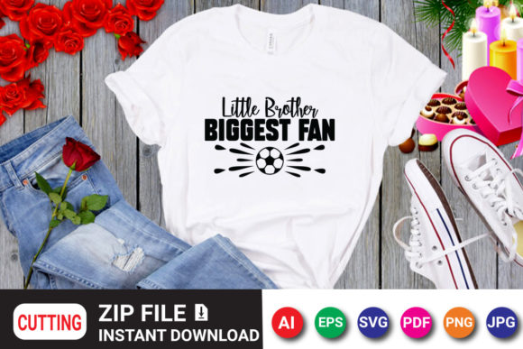 Little Brother Biggest Fan: A Fresh Soccer T-Shirt Design for Creative Projects