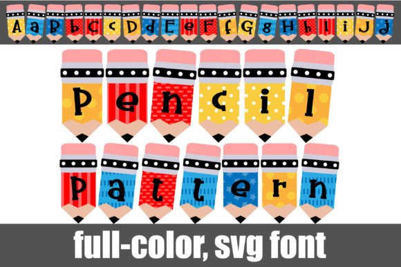 Pencil Pattern Font: A Creative Color SVG Typeface